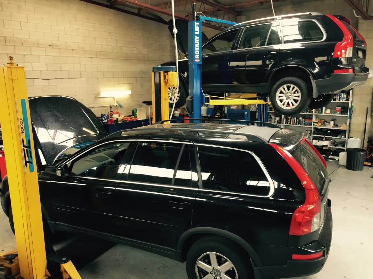 Volvo vehicles in the workshop